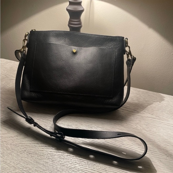 Madewell Black Leather Shoulder Bag - Picture 1 of 9
